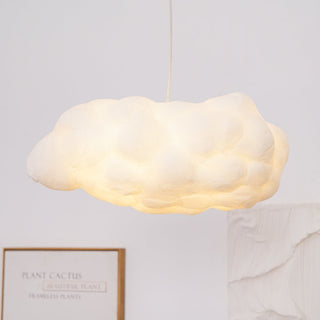 Suspension design nuage lumineux en fibre moderne