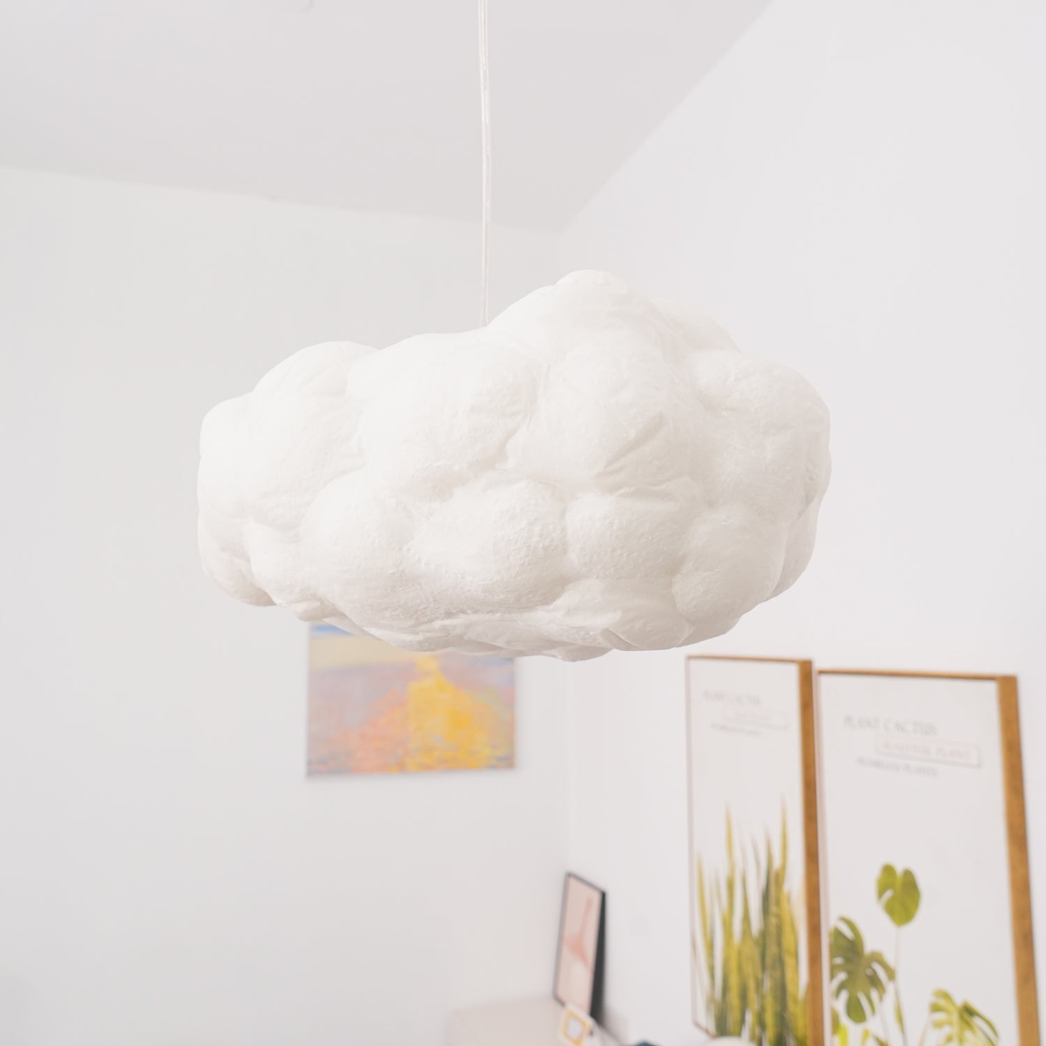Suspension design nuage lumineux en fibre moderne