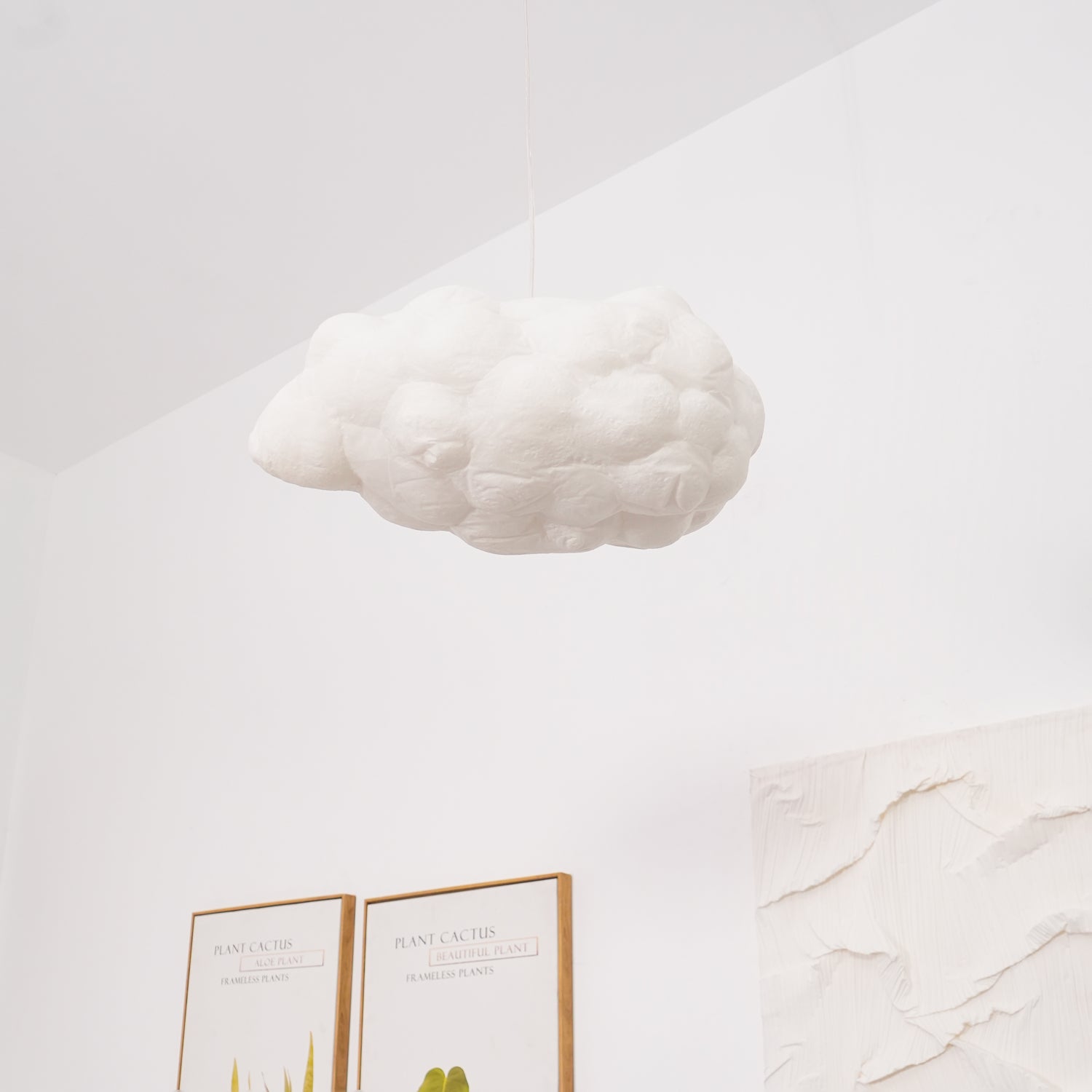 Suspension design nuage lumineux en fibre moderne