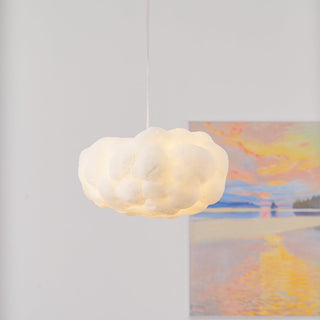 Suspension design nuage lumineux en fibre moderne