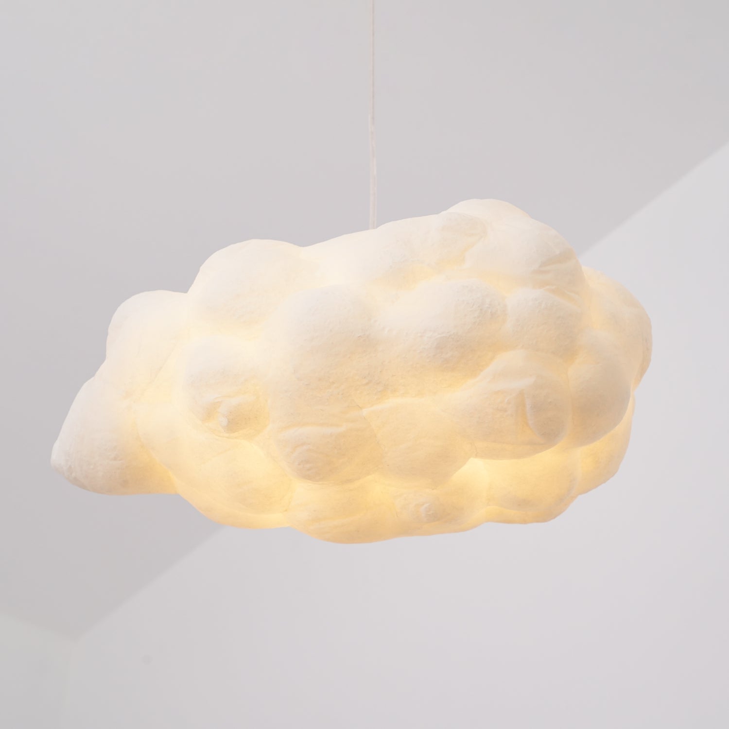 Suspension design nuage lumineux en fibre moderne