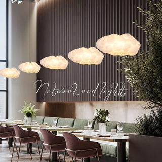Suspension design nuage lumineux en fibre moderne