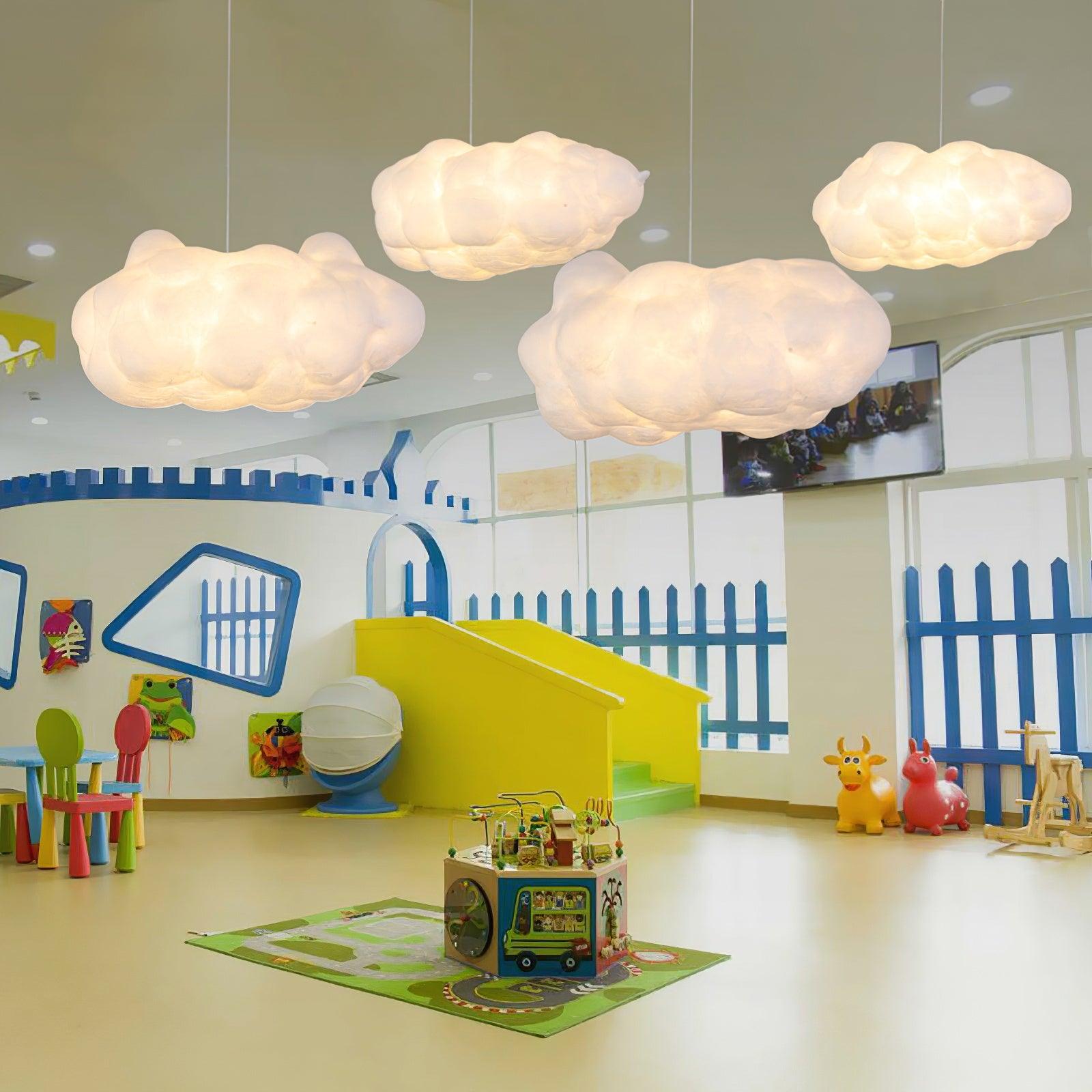 Suspension design nuage lumineux en fibre moderne