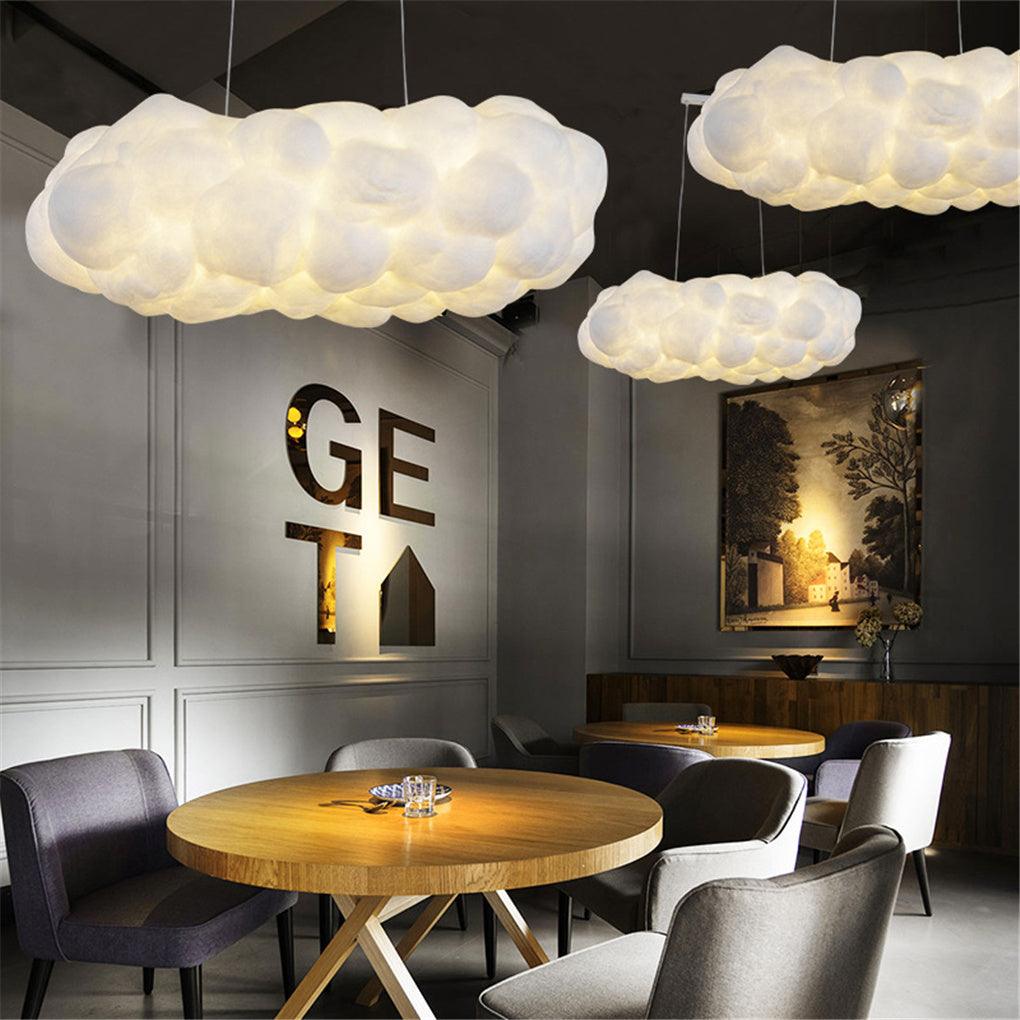Suspension design nuage lumineux en fibre moderne