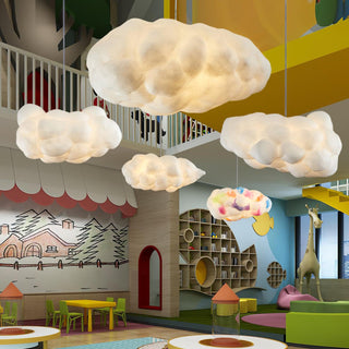 Suspension design nuage lumineux en fibre moderne