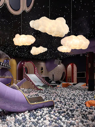 Suspension design nuage lumineux en fibre moderne