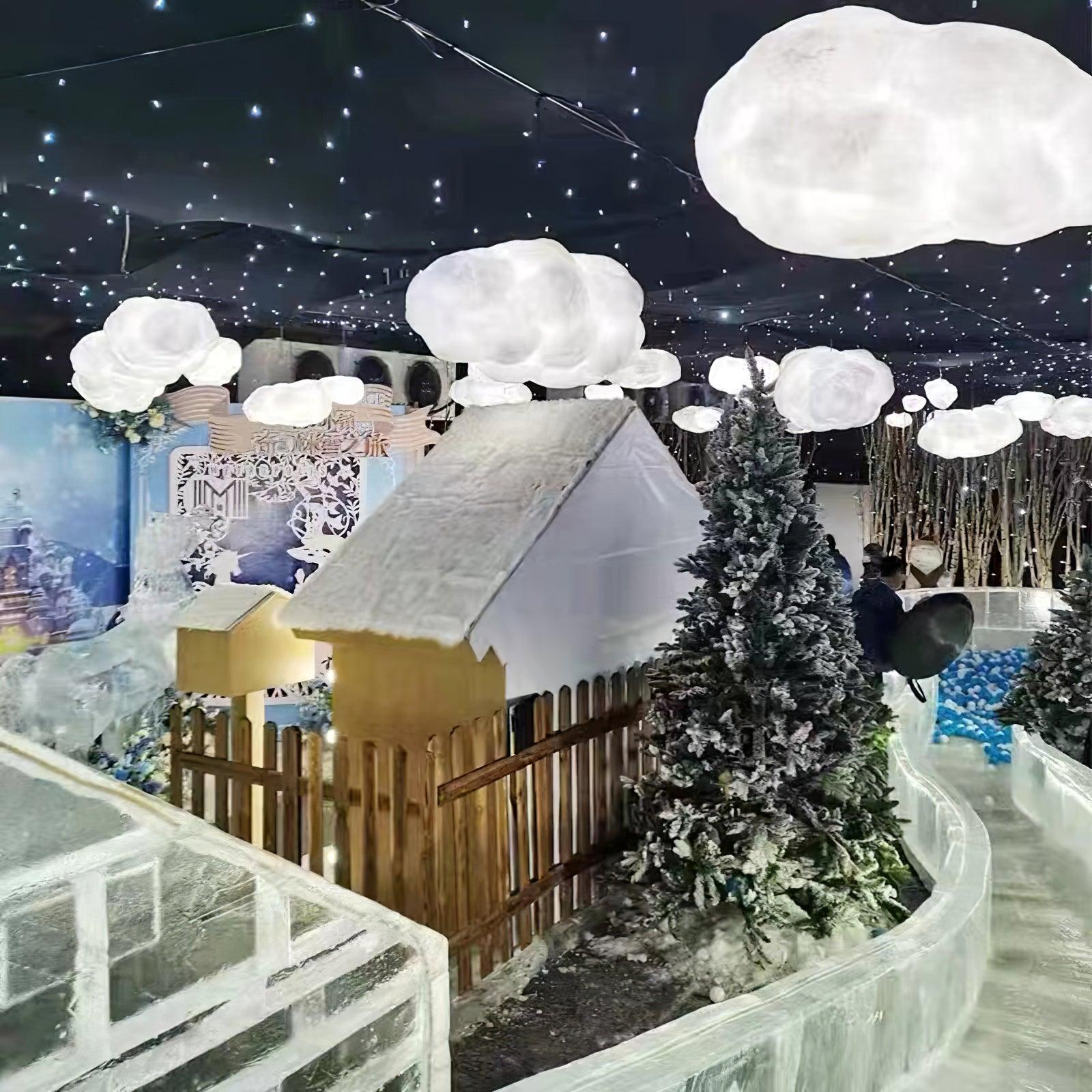 Suspension design nuage lumineux en fibre moderne