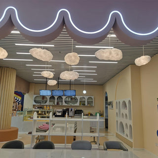 Suspension design nuage lumineux en fibre moderne