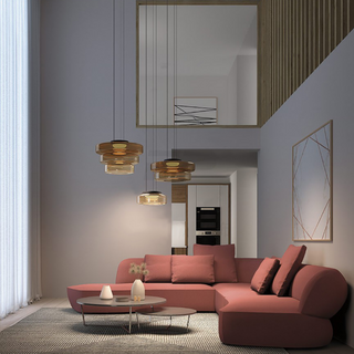 Suspension moderne verre design style Bauhaus