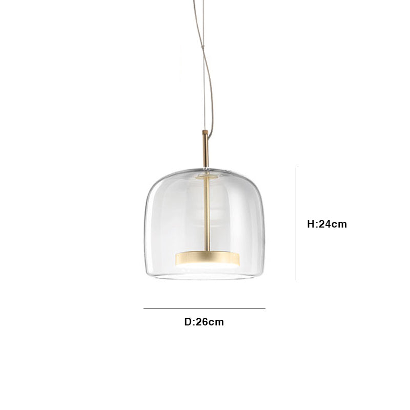 Suspension moderne en verre fumé et métal doré