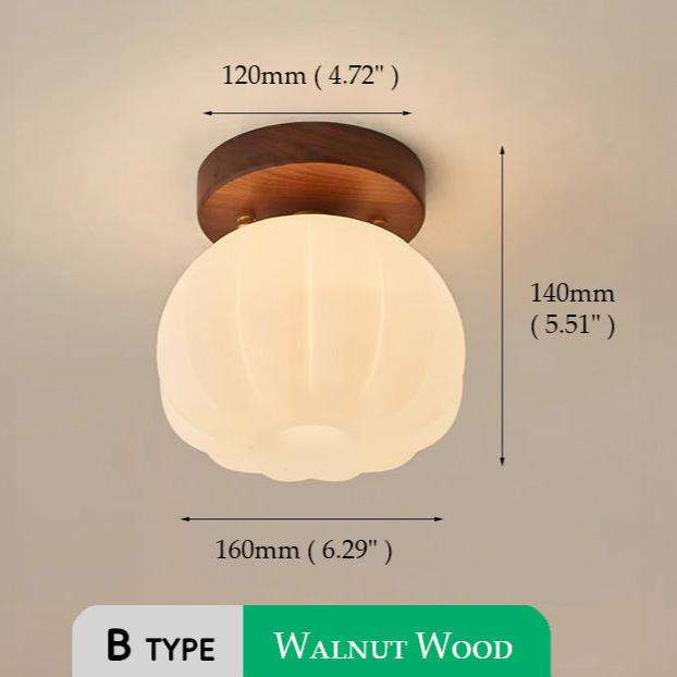 Plafonnier japonais design bois et verre dépoli