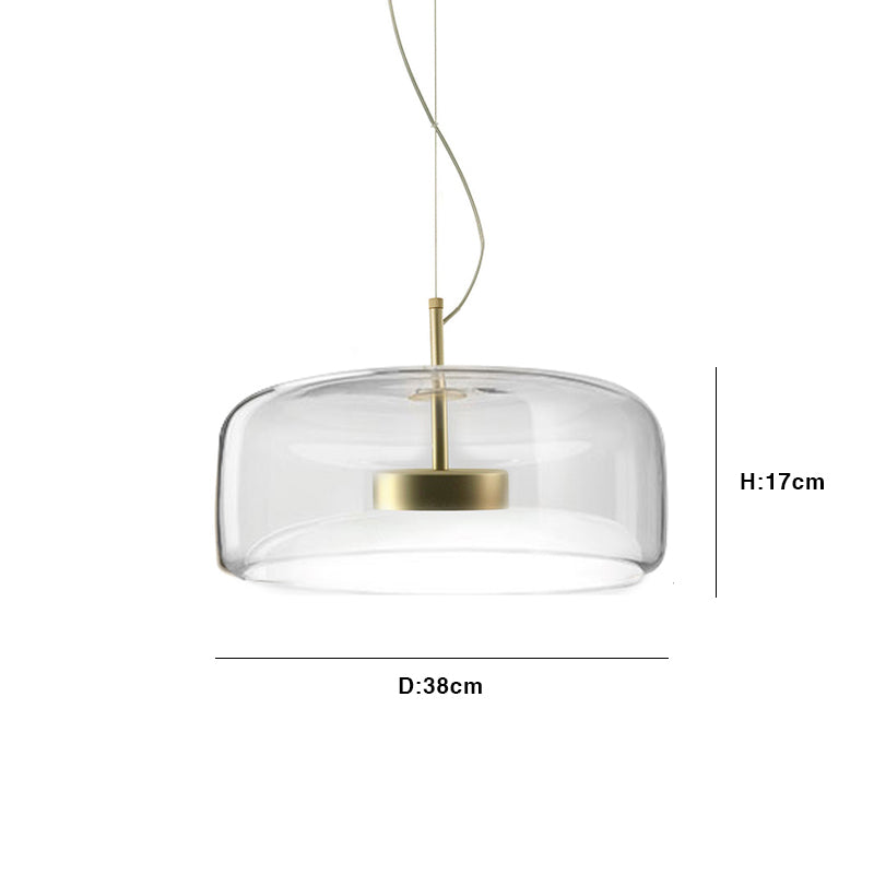 Suspension moderne en verre fumé et métal doré