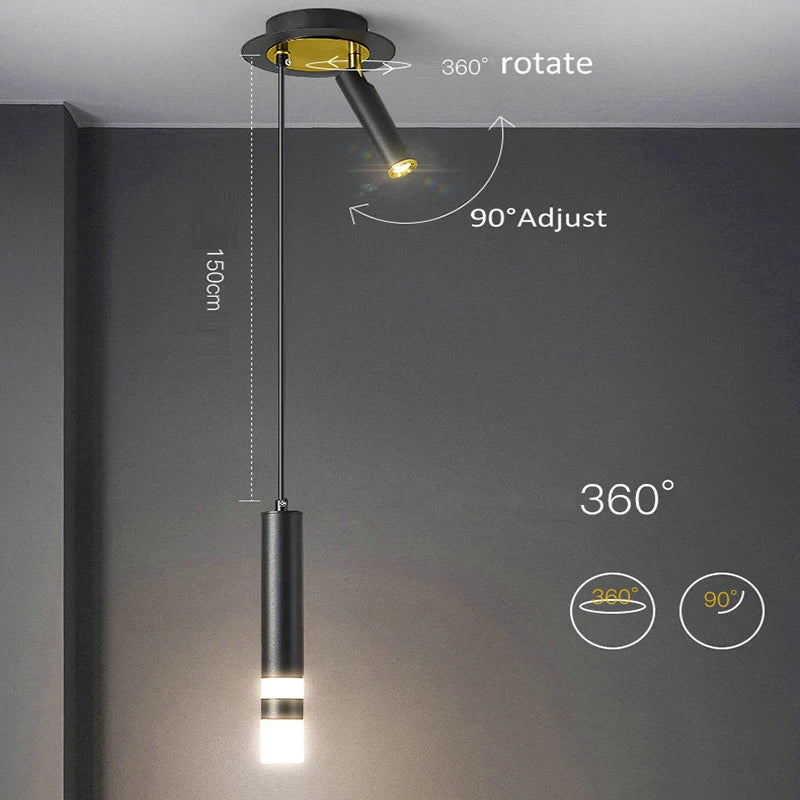 Suspension design moderne LED métal noir et doré