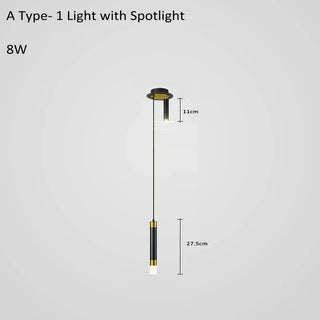 Suspension design moderne LED métal noir et doré