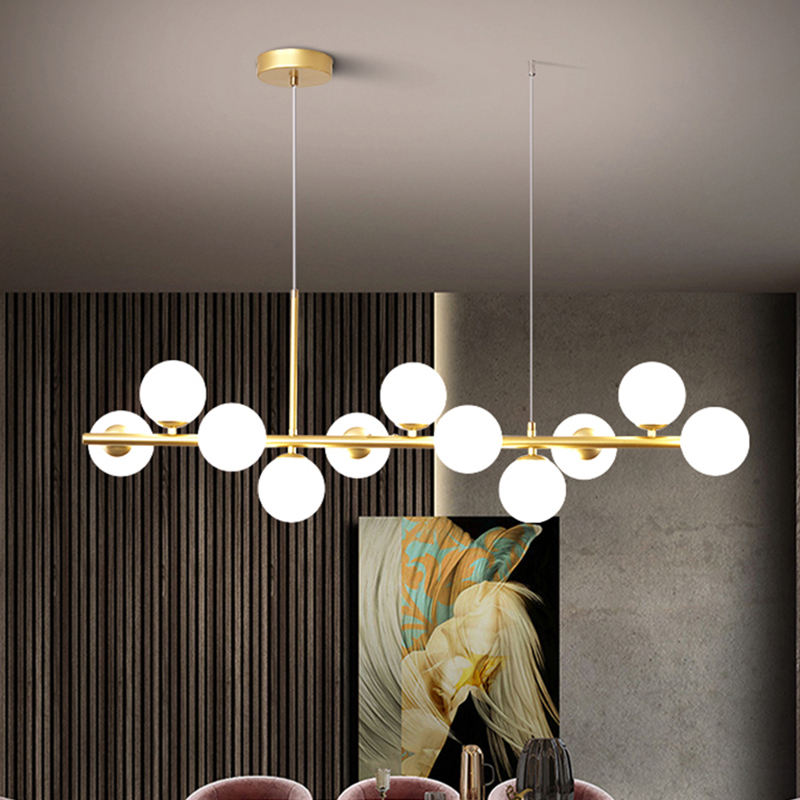 Suspension moderne design verre et métal doré