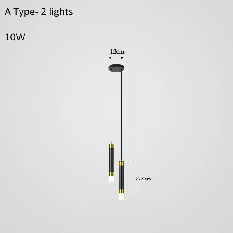 Suspension design moderne LED métal noir et doré