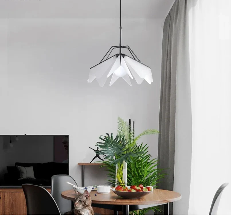 Suspension design moderne pétales acrylique et métal