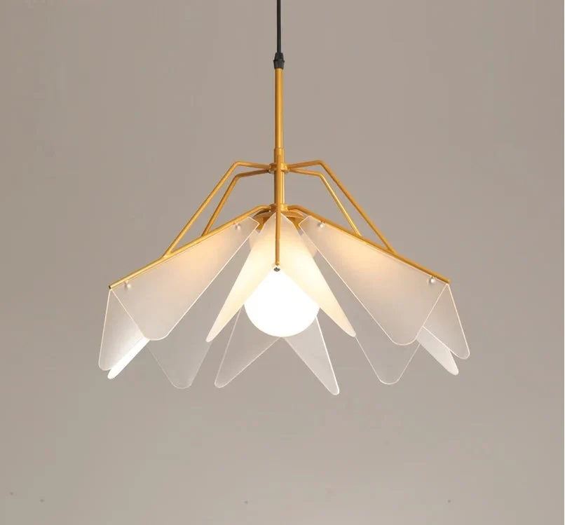 Suspension design moderne pétales acrylique et métal