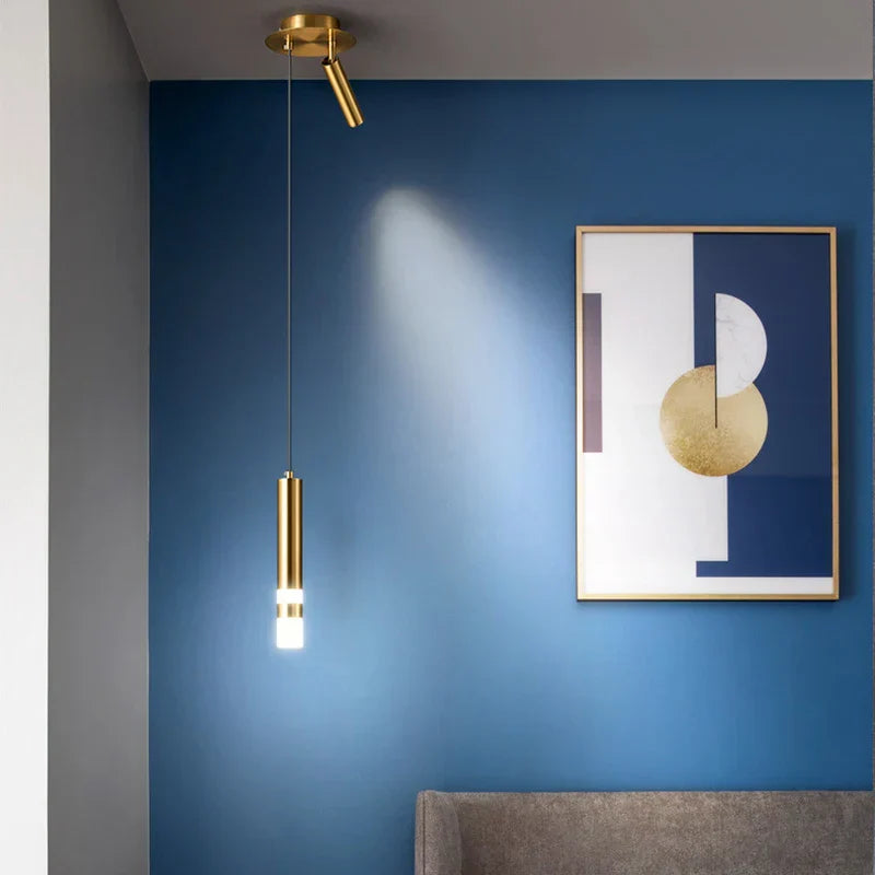 Suspension design moderne LED métal noir et doré