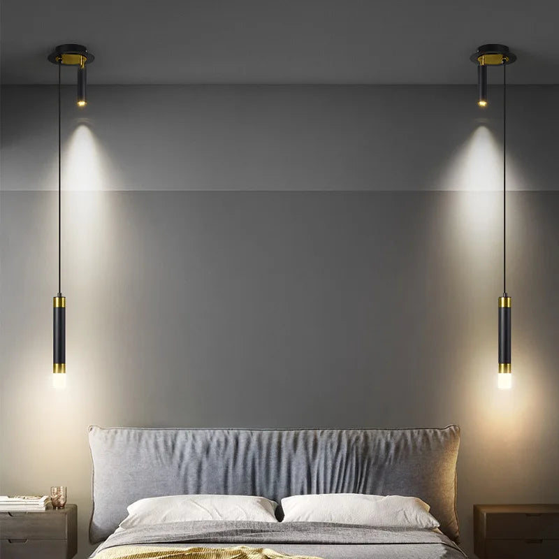 Suspension design moderne LED métal noir et doré