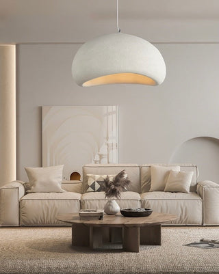 Suspension design moderne en résine blanche Wabi Sabi