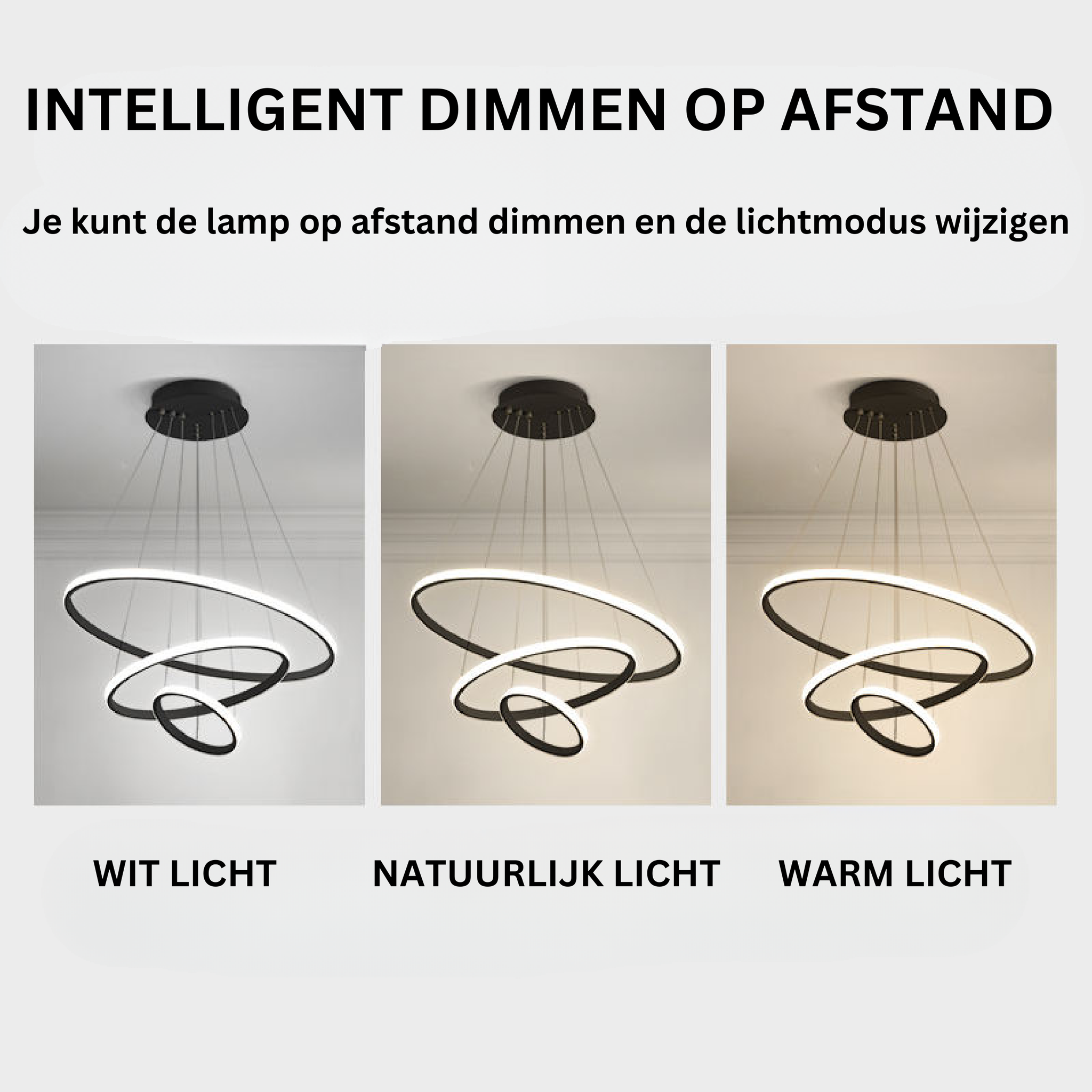 Suspension LED design moderne anneaux en aluminium noir