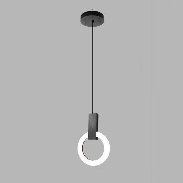 Suspension LED design anneau nordique en métal