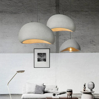 Suspension design moderne en résine blanche Wabi Sabi