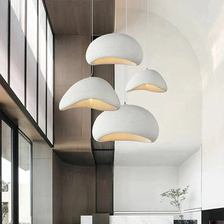Suspension design moderne en résine blanche Wabi Sabi