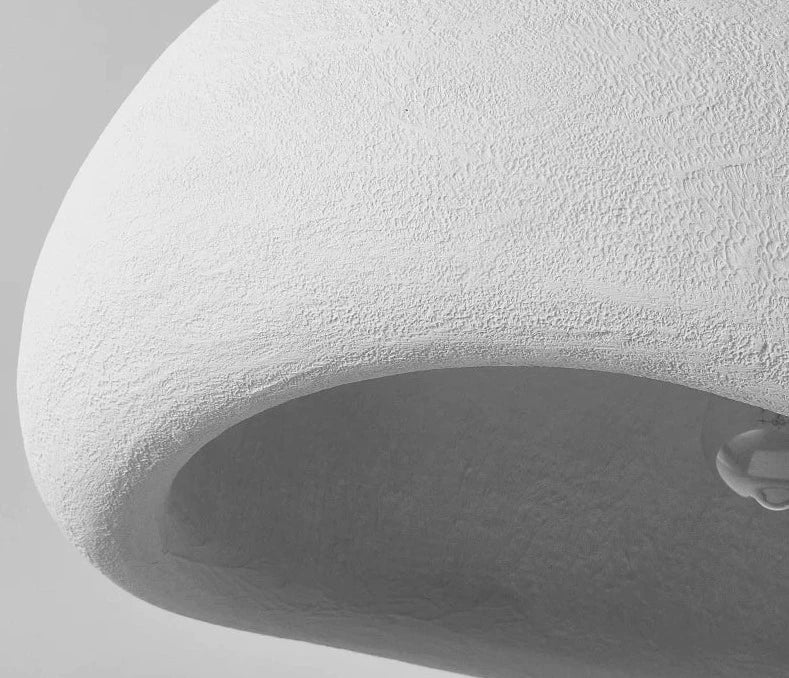 Suspension design moderne en résine blanche Wabi Sabi