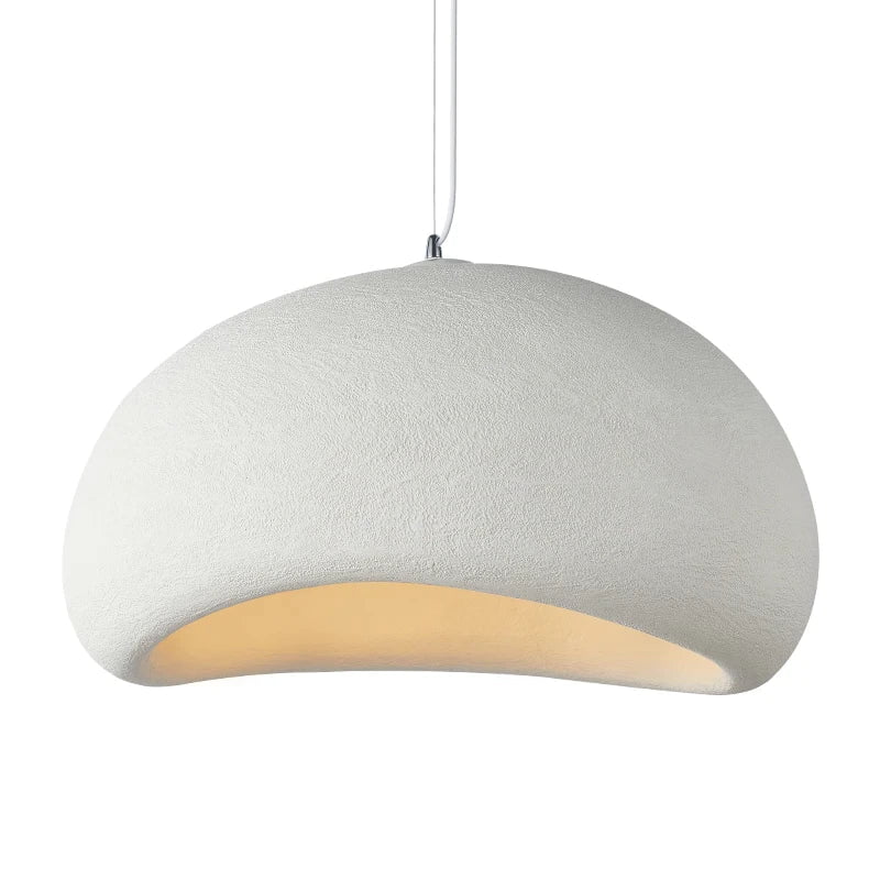 Suspension design moderne en résine blanche Wabi Sabi