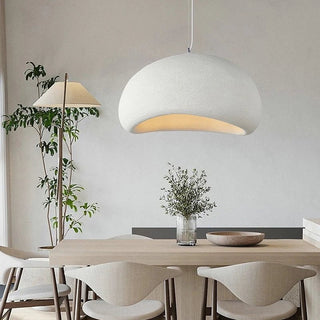Suspension design moderne en résine blanche Wabi Sabi