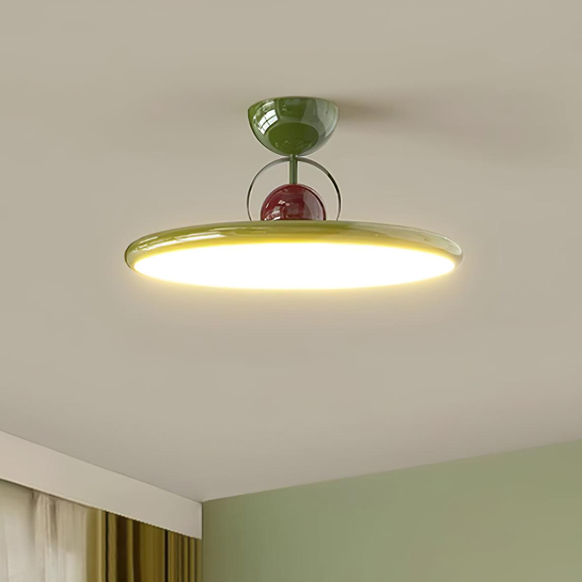 Suspension LED moderne verte avec variateur d'intensité