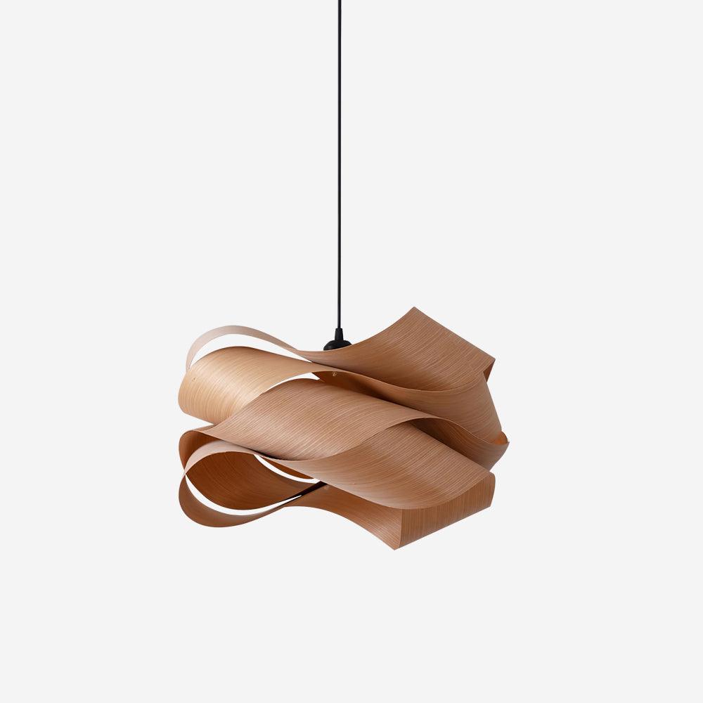 Suspension design moderne en bois naturel torsadé
