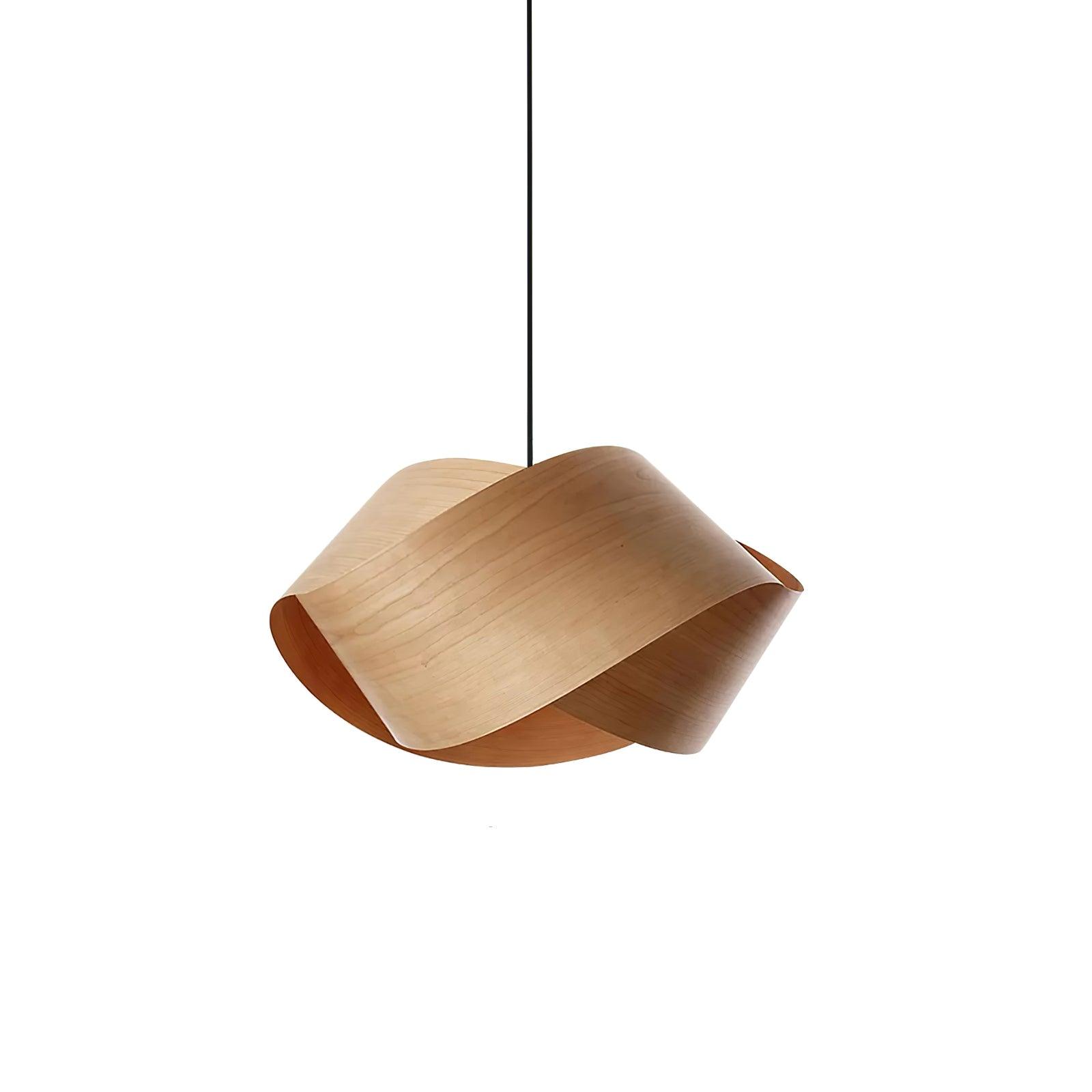 Suspension design moderne en bois naturel torsadé