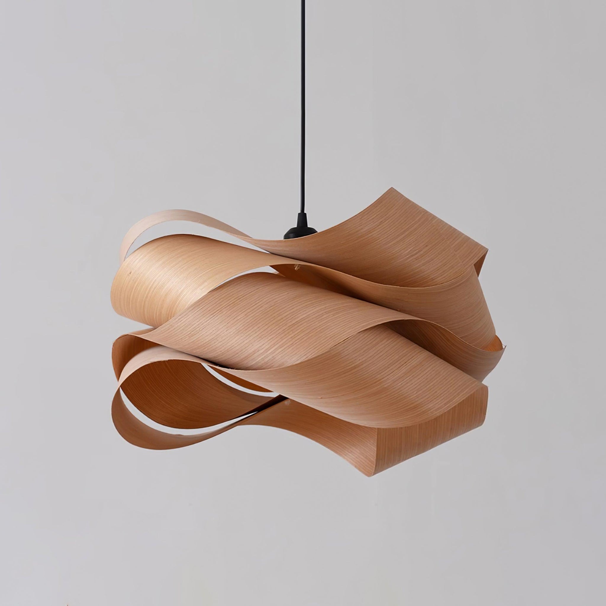 Suspension design moderne en bois naturel torsadé