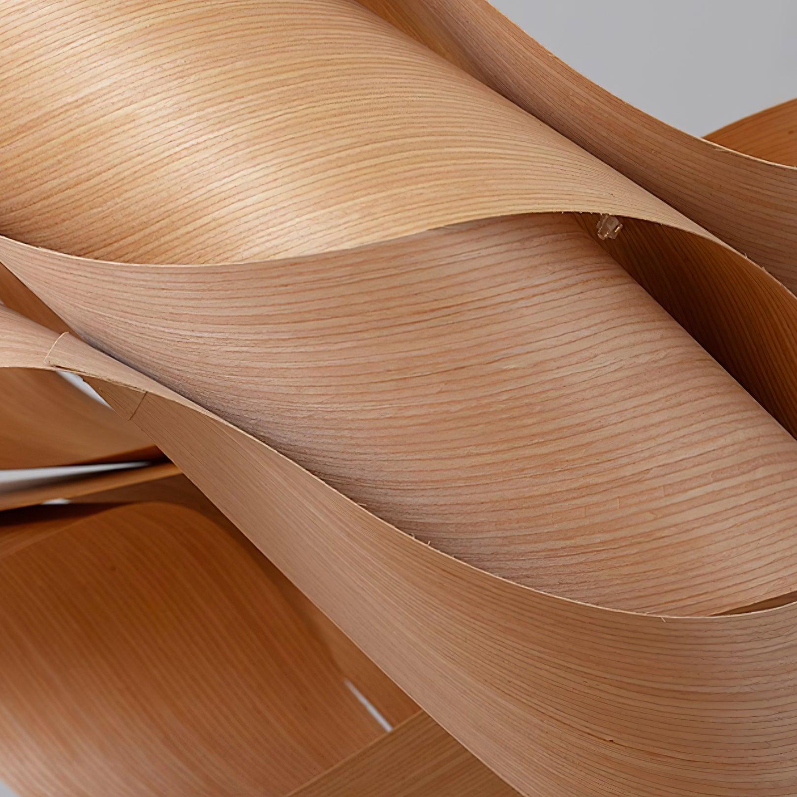 Suspension design moderne en bois naturel torsadé