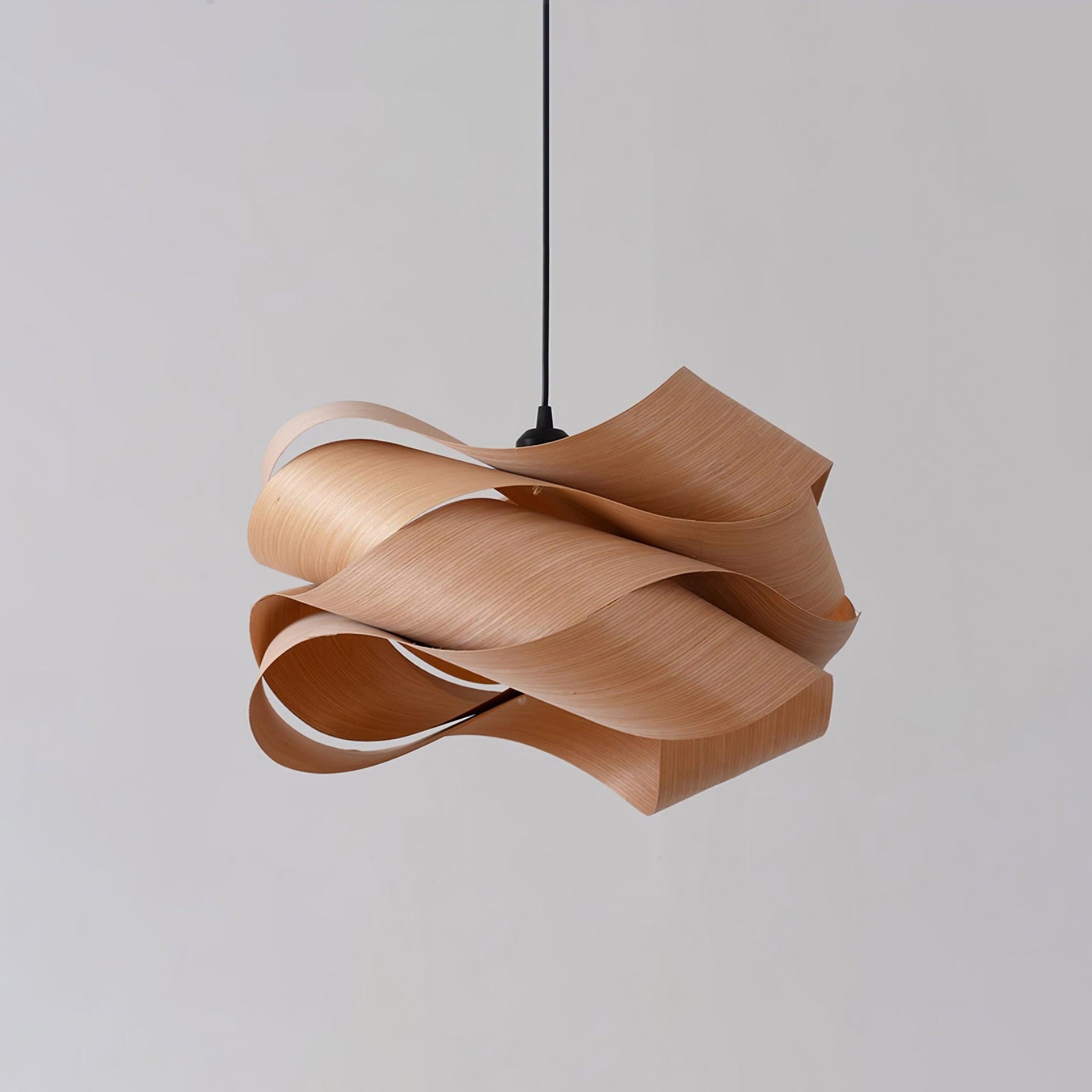 Suspension design moderne en bois naturel torsadé