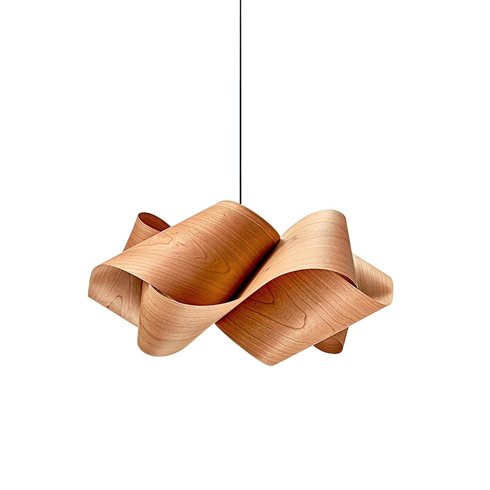 Suspension design moderne en bois naturel torsadé
