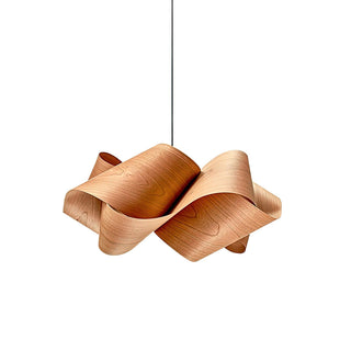Suspension design moderne en bois naturel torsadé