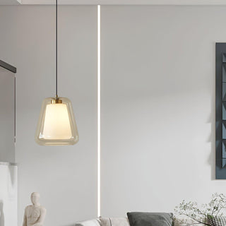 Suspension design verre transparent double paroi