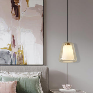 Suspension design verre transparent double paroi