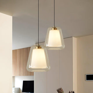 Suspension design verre transparent double paroi