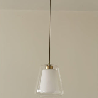 Suspension design verre transparent double paroi