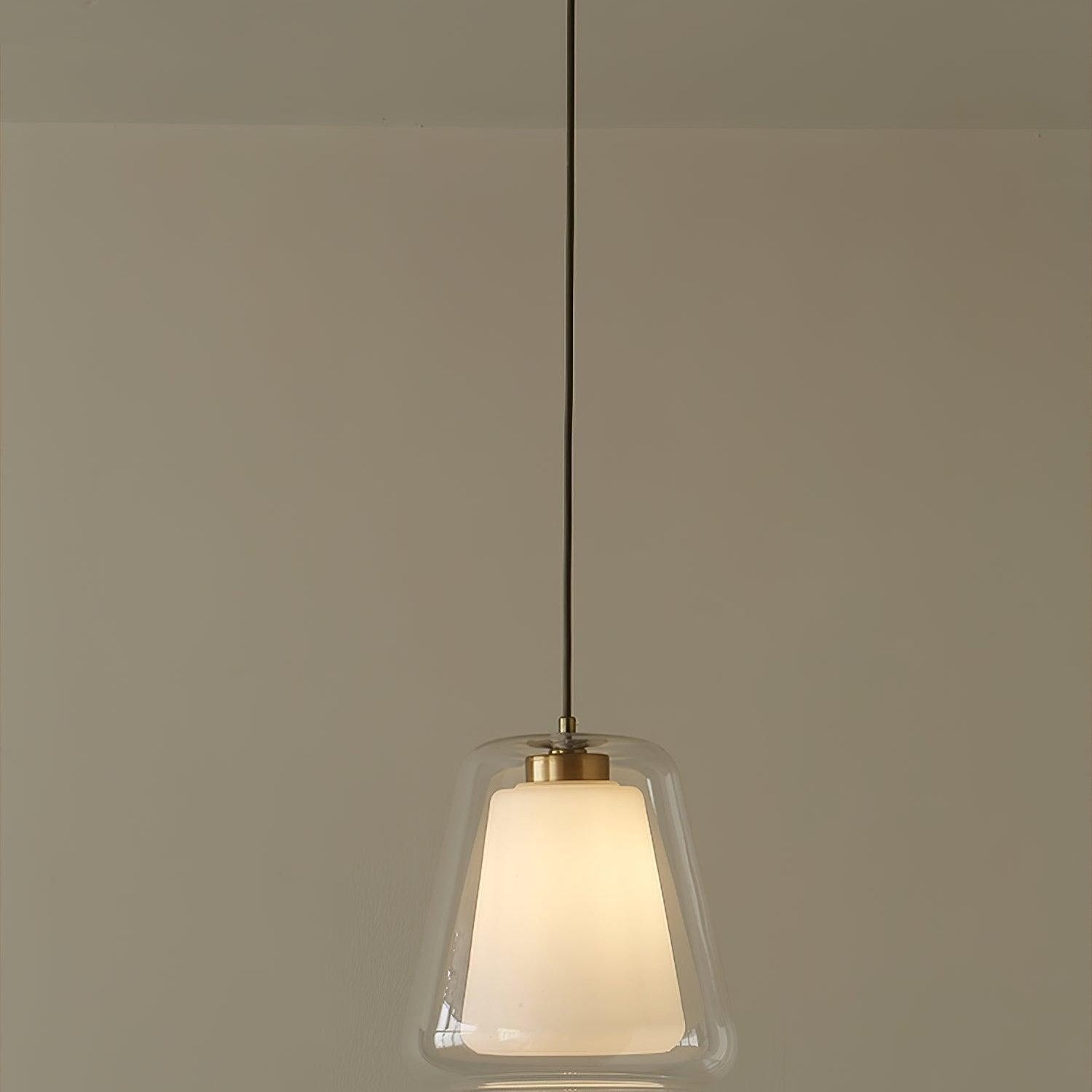 Suspension design verre transparent double paroi