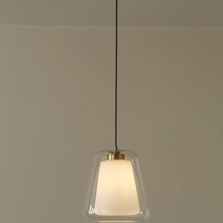 Suspension design verre transparent double paroi