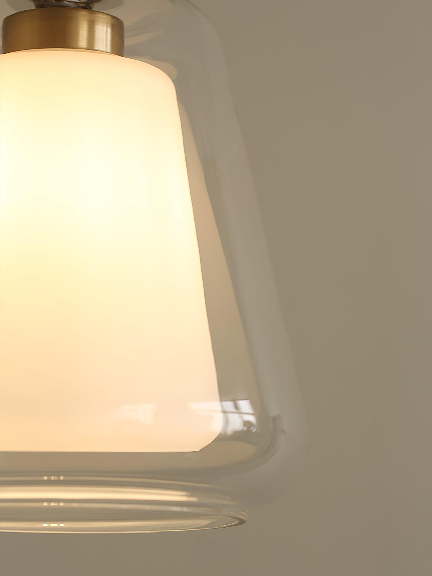 Suspension design verre transparent double paroi