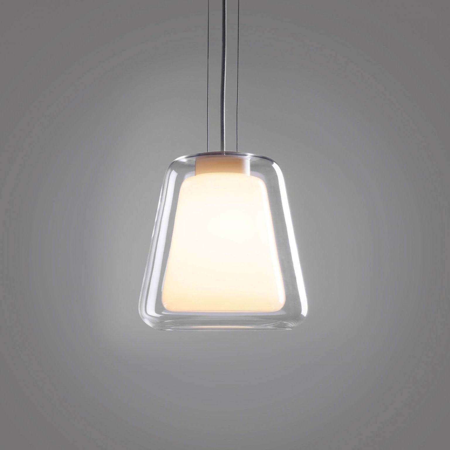 Suspension design verre transparent double paroi