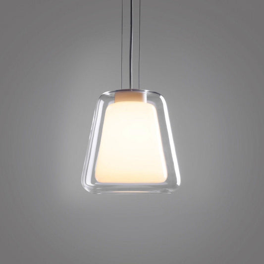 Suspension design verre transparent double paroi