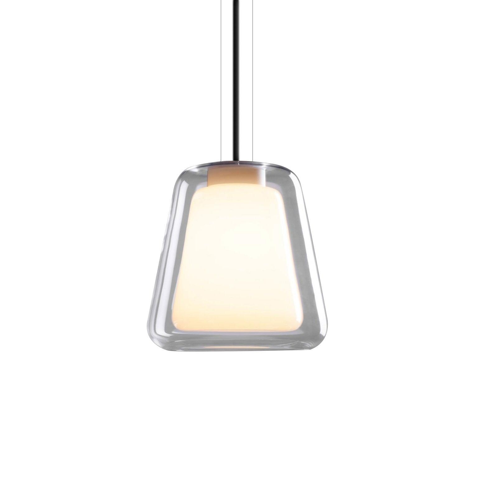 Suspension design verre transparent double paroi
